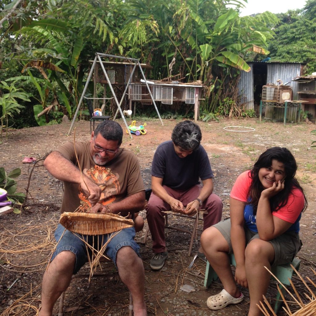 Students at work during a workshop with Edwin Marcucci. Photo taken at his home in Adjuntas, PR